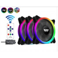 Case Fan Aigo DR12 Pro 3in1 (12cm x 3 /LED RGB Syn with all MB/Remoter Control)